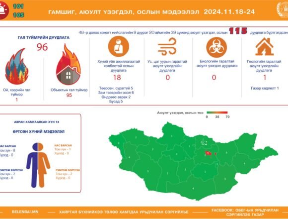 Аюулт үзэгдэл, ослын 115 удаагийн дуудлагаар үүрэг гүйцэтгэж, 13 иргэний амь насыг авран хамгаалав
