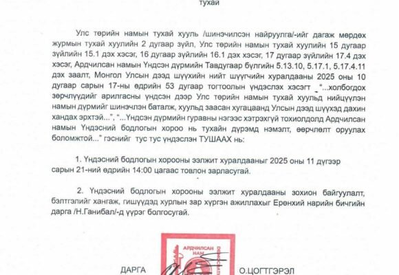 Ардчилсан намын ҮБХ энэ сарын 21-нд хуралдаж дүрмээ хуульд нийцүүлэн батална
