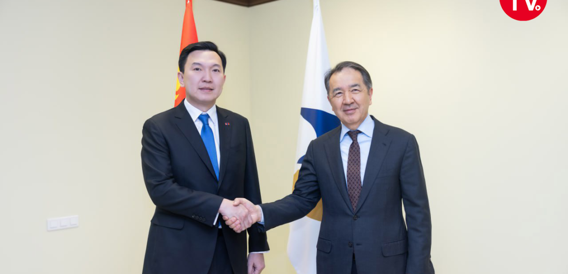 Монгол Улсын Их Хурлын дарга Н.Учрал Евразийн эдийн засгийн комиссын Сайд нарын зөвлөлийн дарга Б.А.Сагинтаевтай уулзав